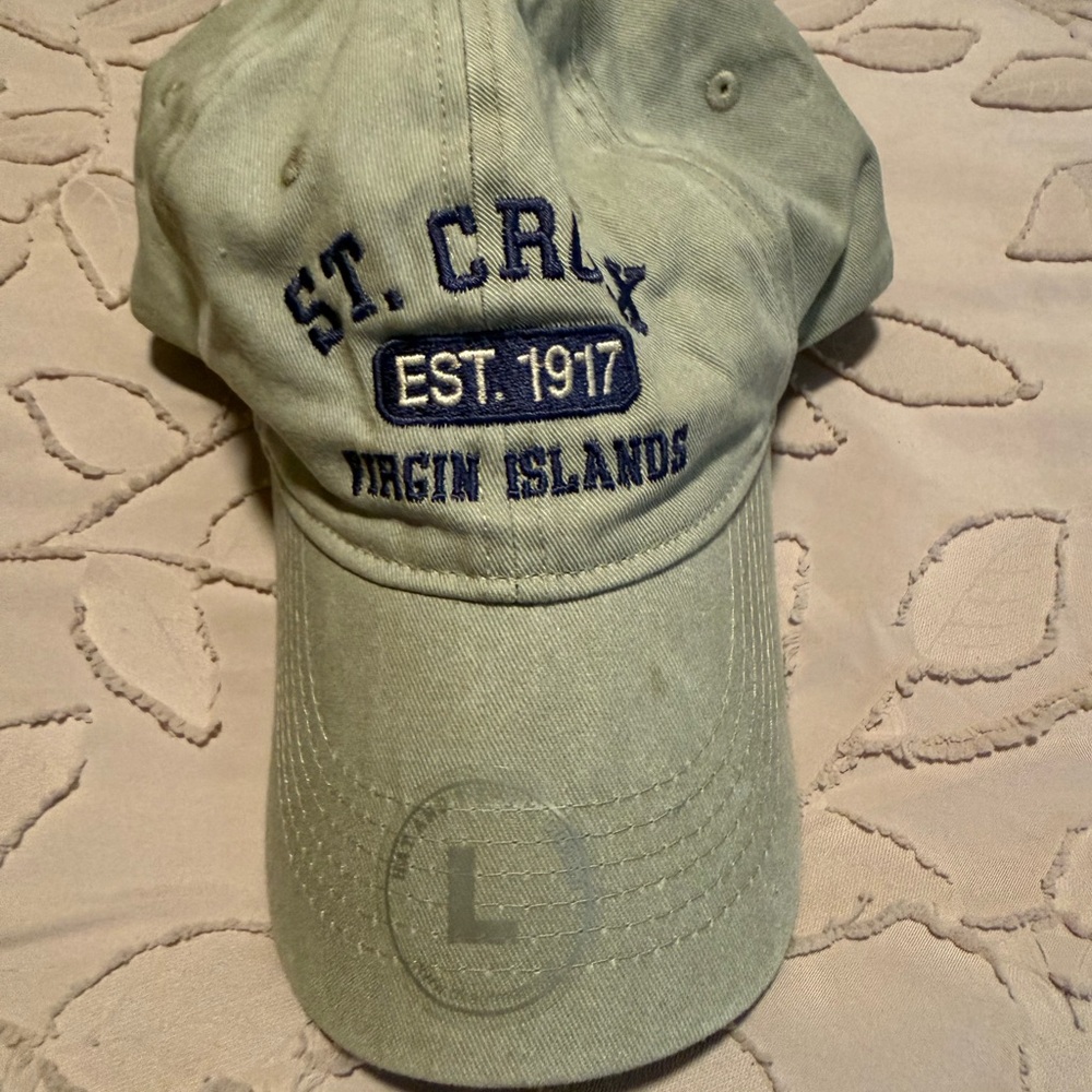 St. Croix Virgin Islands Embroidered Baseball Cap - Light Sage Green
